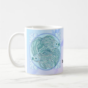 Café Taza de pez koi azul
