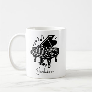 Café Taza de piano de cola personalizada – Nombre perso