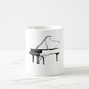 Café Taza de piano de dibujo