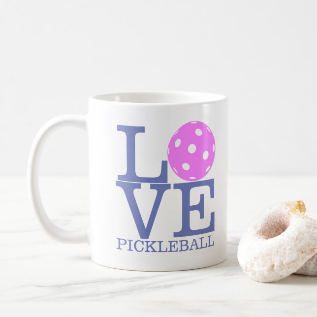 Café Taza de Pickleball: "AMOR PICKLEBALL " (Con donut)