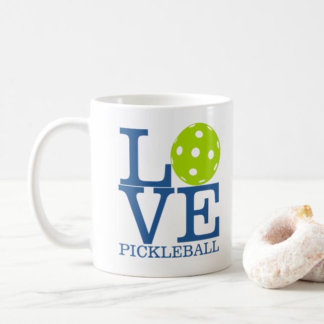 Café Taza de Pickleball: "AMOR PICKLEBALL " (Con donut)