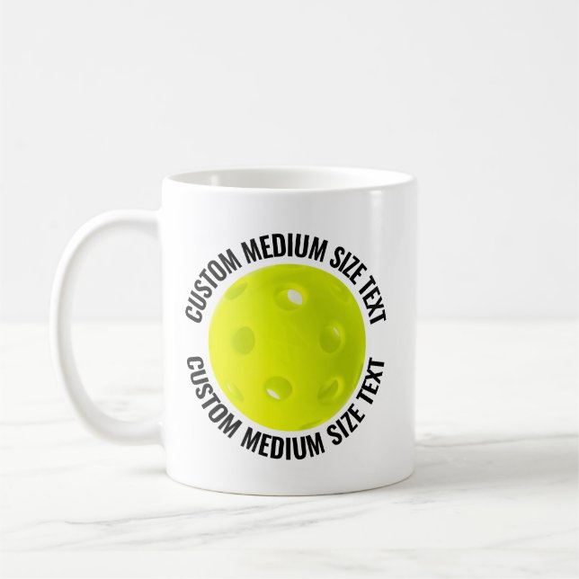 Café Taza de Pickleball Personalizada de 11oz de Tamaño (Izquierda)