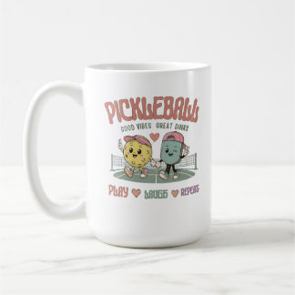 Café Taza de pickleball Play Laugh Repeat | Cute Kawaii