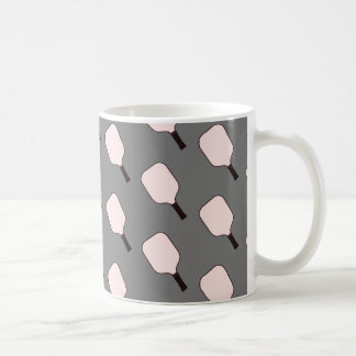 Café Taza de pickleball rosa y gris