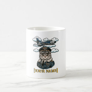 Café Taza de piloto de gato Scottish Fold personalizada