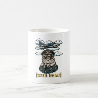 Café Taza de piloto de gato Scottish Fold personalizada