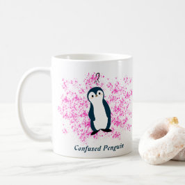 Café Taza de pingüino confundido