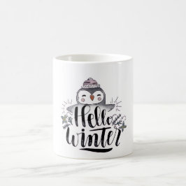 Café Taza de pingüino de invierno Hello