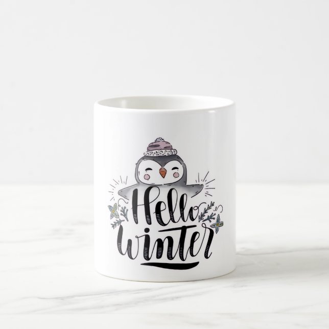 Café Taza de pingüino de invierno Hello (Centro)