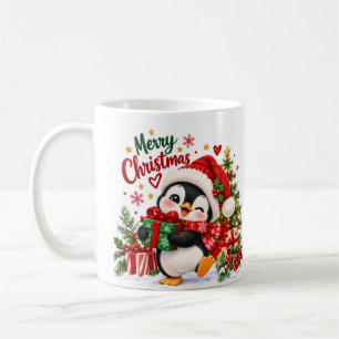 Café Taza de pingüino de Navidad adorable – Feliz Navid
