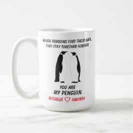 Café Taza de Pingüinos Divertidos, Regalo para ella o é
