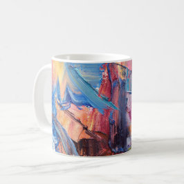 Café Taza de pintura al óleo abstracta Colour Rush
