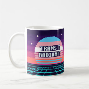 Café Taza de píxel de orgullo catalán radiante Trans I