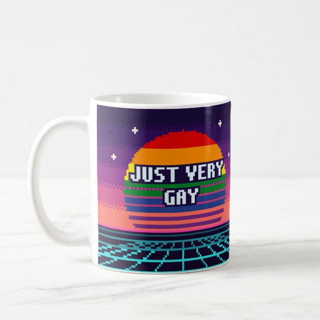 Café Taza de píxeles de orgullo simplemente gay (Izquierda)