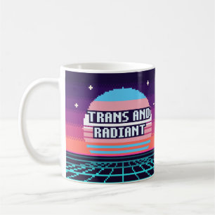 Café Taza de píxeles de orgullo trans y radiante