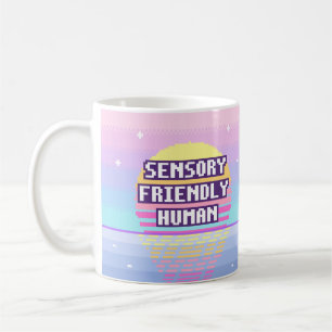 Café Taza de píxeles neurodivergente humana amigable co