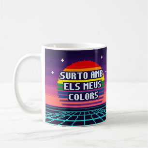 Café Taza de píxeles Orgullo Catalán Salgo con mis colo