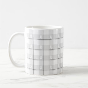 Café Taza de Plaid de Concientización sobre el Cáncer d