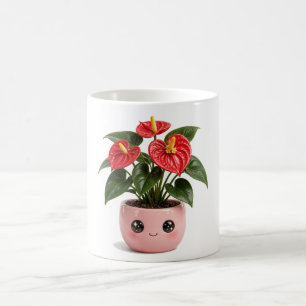 Café Taza de planta de interior Anthurium Kawaii