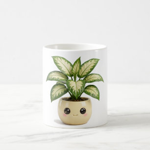 Café Taza de planta de interior Dieffenbachia Kawaii
