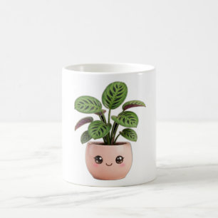 Café Taza de planta de oración Kawaii planta de interio