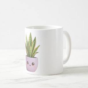 Café Taza de planta de serpiente kawaii planta de inter