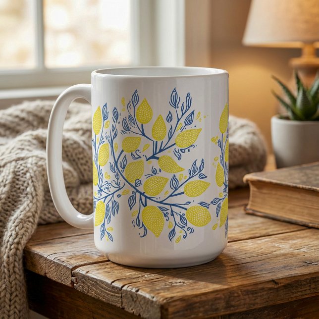 Café Taza de planta en maceta divertida y colorida con  (Initials colorful fun Potted Plant Mug.)