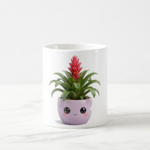 Café Taza de planta interior Bromeliad Kawaii