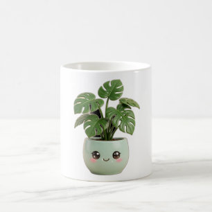 Café Taza de planta interior Monstera Kawaii