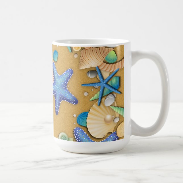 Café Taza de playa de conchas marinas (Derecha)