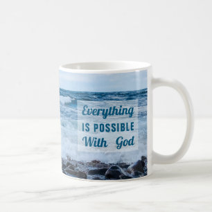 Café Taza de playa motivacional Todo es Posible