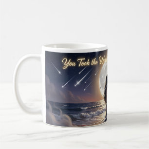 Café Taza de playa Romance a la luz de la luna Palabras