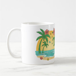 Café Taza de Playa Tropical Paraíso de Palmeras