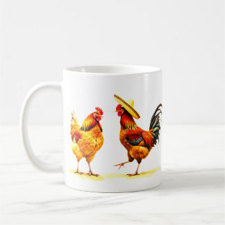 CAFÉ TAZA DE POLLOS BAILANDO LATÍN
