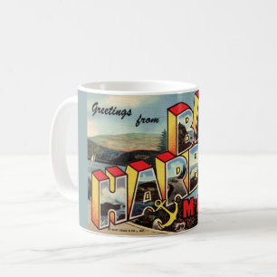Café Taza de postal antigua de Bar Harbor