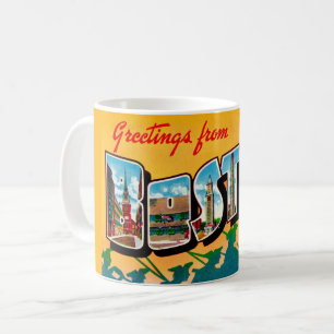 Café Taza de postal antigua de Boston