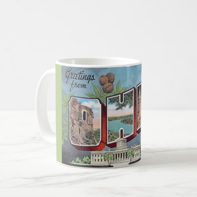 Café Taza de postal antigua de Ohio (Anverso izquierdo)