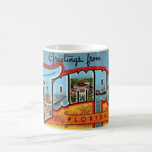 Café Taza de postal antigua de Tampa Florida