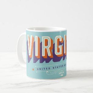 Café Taza de postal antigua de Virginia EE. UU.