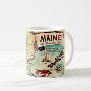 Café Taza de postal de Maine - Estado del Pino