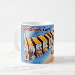 Café Taza de postal de salutación de Greensboro NC
