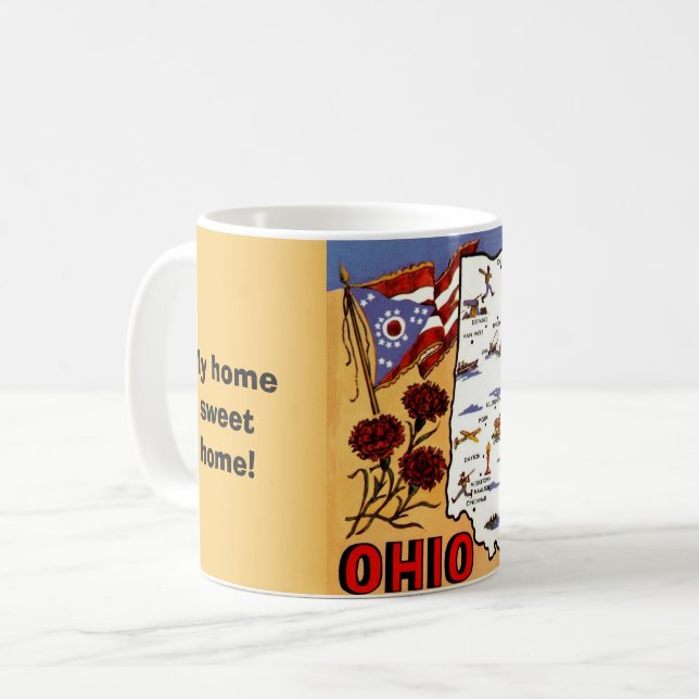 Café Taza de postal del estado de Ohio Buckeye (Anverso izquierdo)