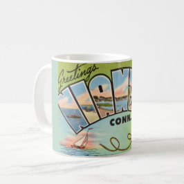 Café Taza de postal retro de Niantic