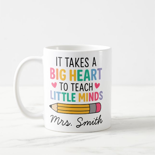 Café Taza de profesor personalizada, nombre de profesor (Izquierda)