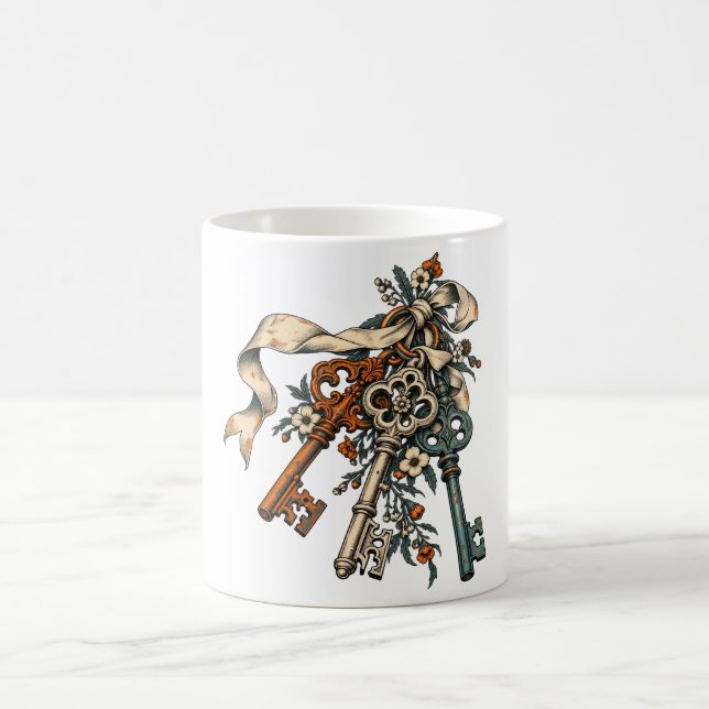 Café Taza de ramillete de llave rústica (Centro)