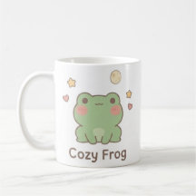 Taza de rana acogedora | Taza de rana kawaii linda