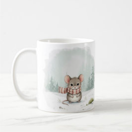 Café Taza De Ratón Lindo Acuarela Invierno Regalo De Na