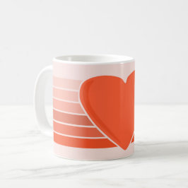 Café Taza de Rayas de Corazón