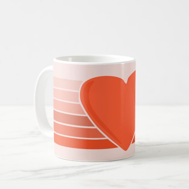 Café Taza de Rayas de Corazón (Anverso izquierdo)