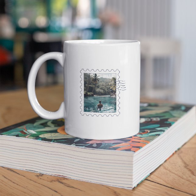 Café Taza de recuerdo con foto de sello de viaje person (Subido por el creador)